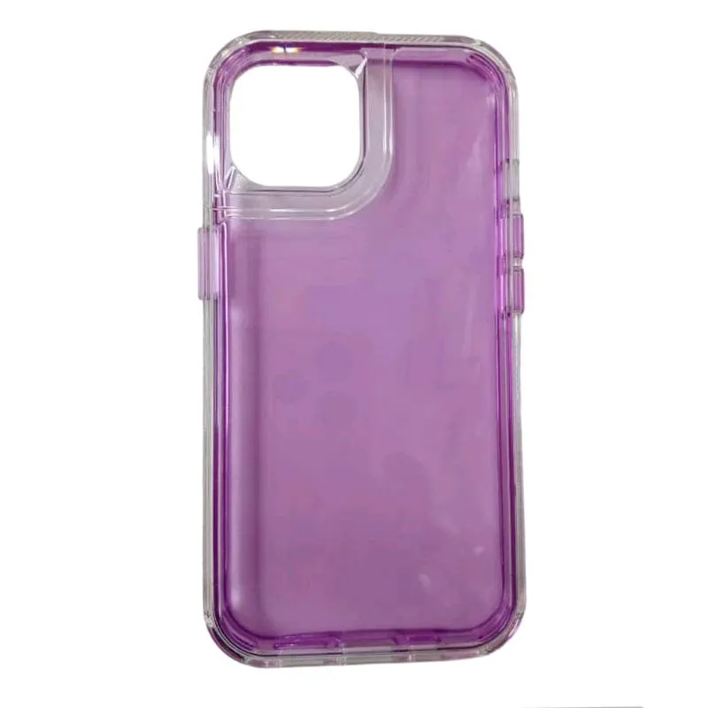 Forro Protector Transparente De Color Morado iPhone 15 