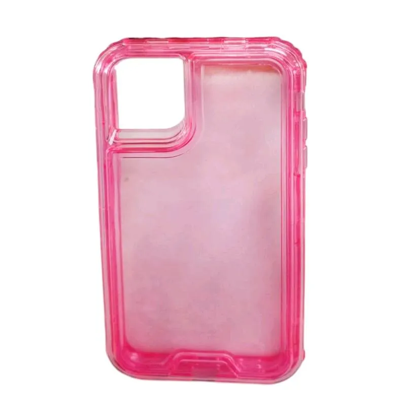 Forro 360 rosado de 3 capas para iPhone 14 Pro Max 