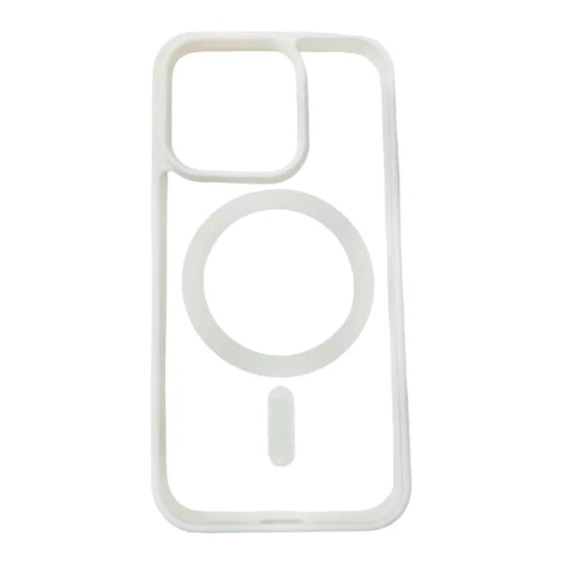 Forro Transparente De Bordes Blancos Con MagSafe iPhone 15
