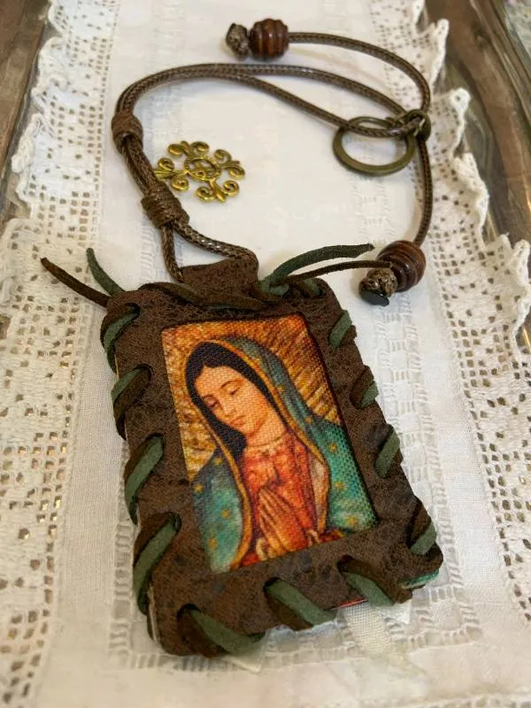 Escapulario - Virgen de Guadalupe / Sagrado Corazón de Jesús 