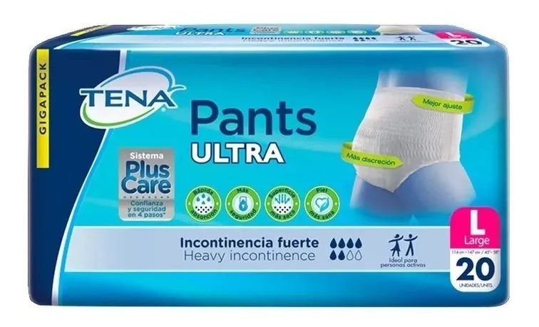 Pañales Tena Pants Ultra Lar. Plus Care 20 Unds