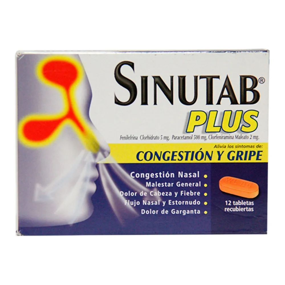 Sinutab Plus 12 Tabletas