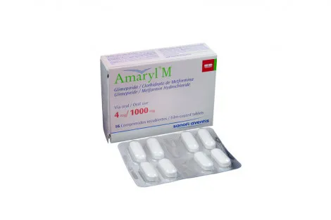 Amaryl M 4 Mg/1000 Mg 16 Comprimidos (M)