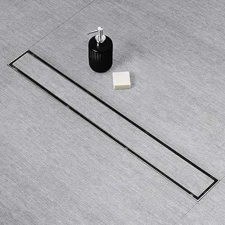 SaniteModar Linear Shower Drain, Invisible 2 in 1 Tile Insert & Flat Cover Shower Drain 24 inch