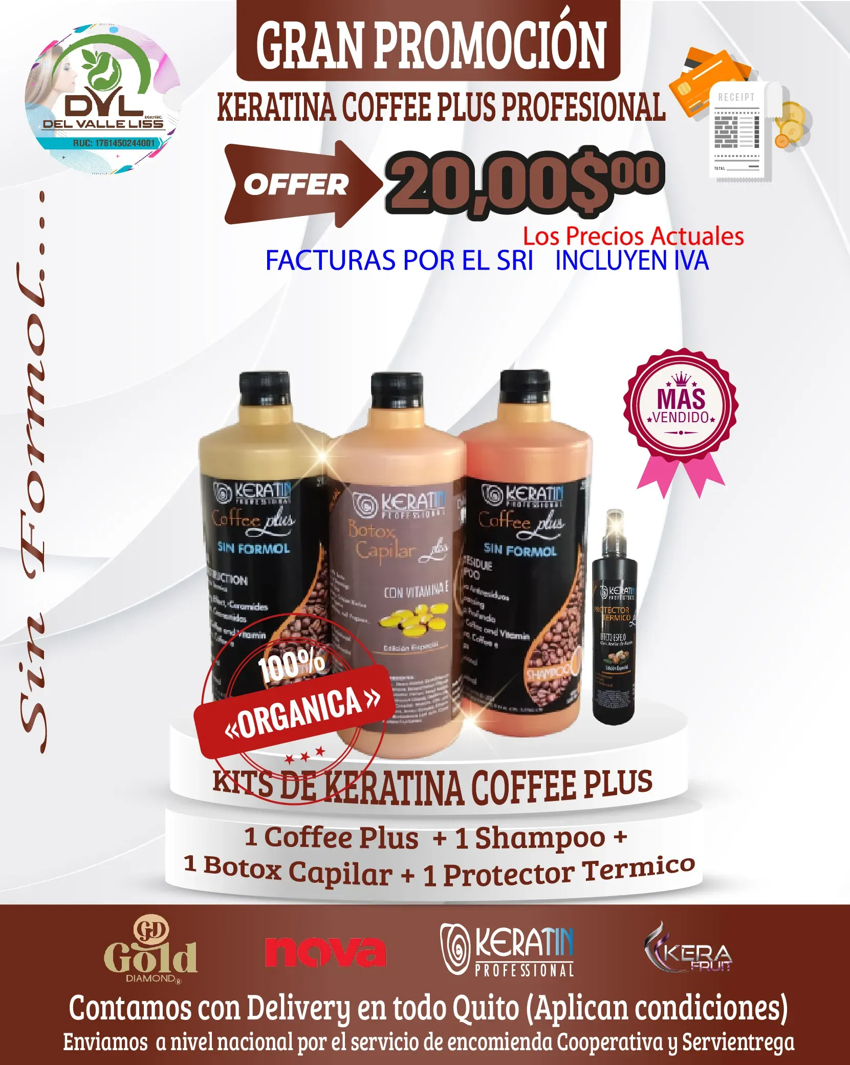 Kits Keratina Orgánica Coffe Plus Keratin Profosional