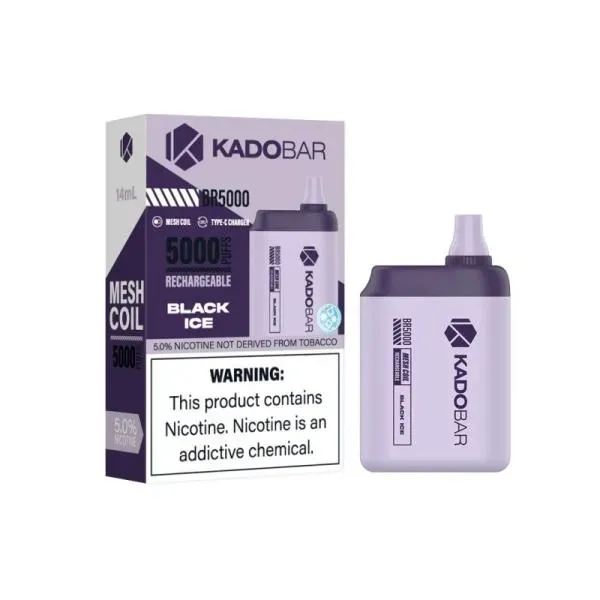 Caja 5 Unid Vaporizador Desechable Kado-Bar 5000 Puff Black Ice
