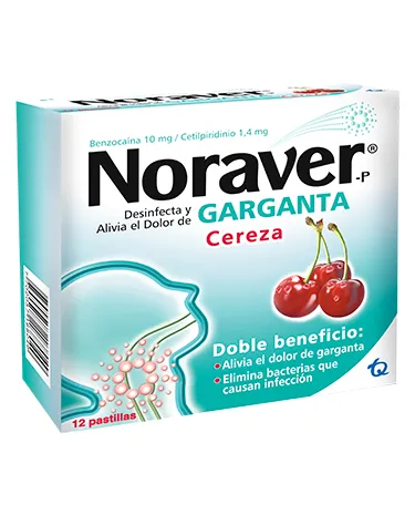 Noraver-B Cereza Masticable 12 Pastillas
