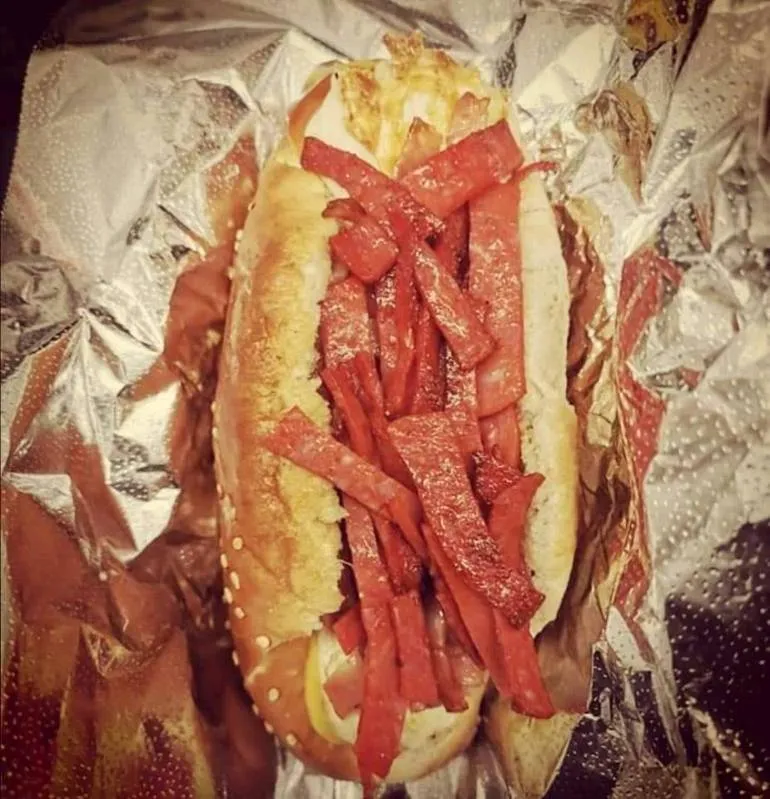 Hot dog champiñones clasico