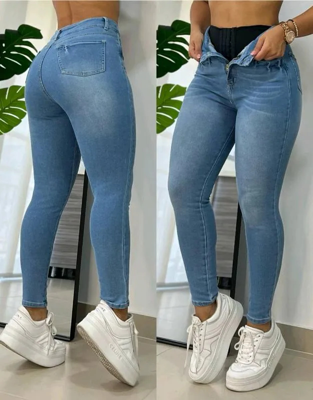 Jeans Con Faja 