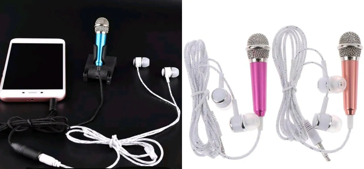Mini micrófono y audífonos 