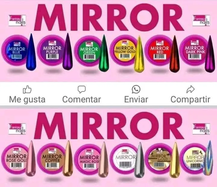 Efecto mirror diferentes colores excepción mirror unicornio 