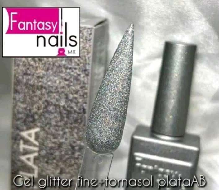 Gel fine+tornasol plata Fantasy Nails