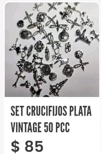 Set crucifijos plata vintage 50 PCC