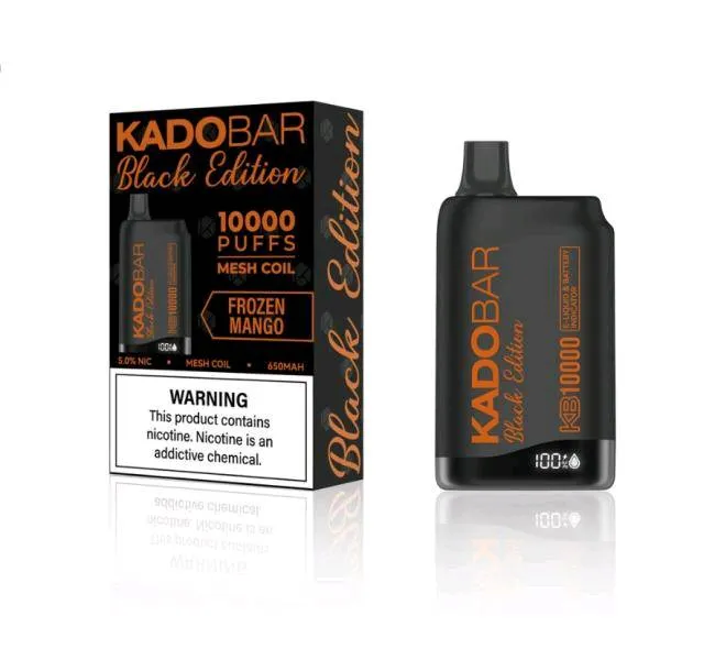 Caja 5 Unid Vaporizador Desechable KADO BAR 10 000 Puff Black Edition Frozen Mango