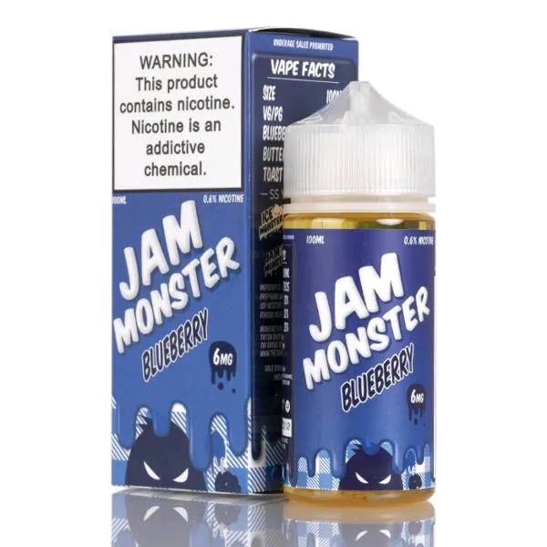 Líquido Jam Monster 100ml E-Juice 6mg Blueberry