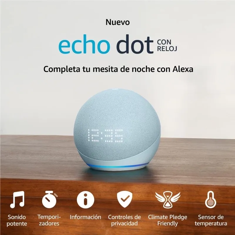Echo Dot 5 con reloj 