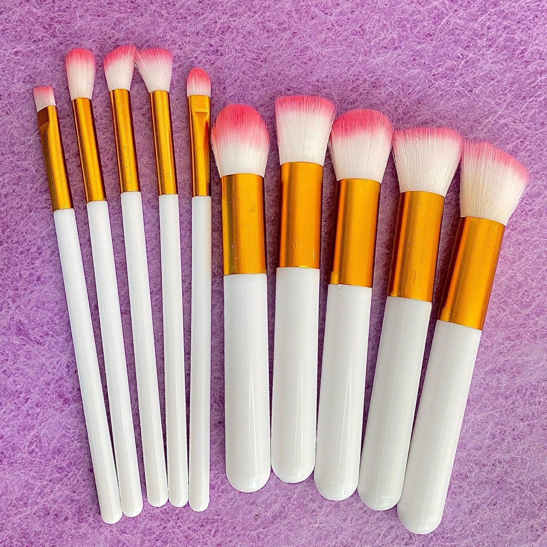 Kabuki X10 Brochas Kabuki Rosas Kit Brochas Kabuki X 10 Queen