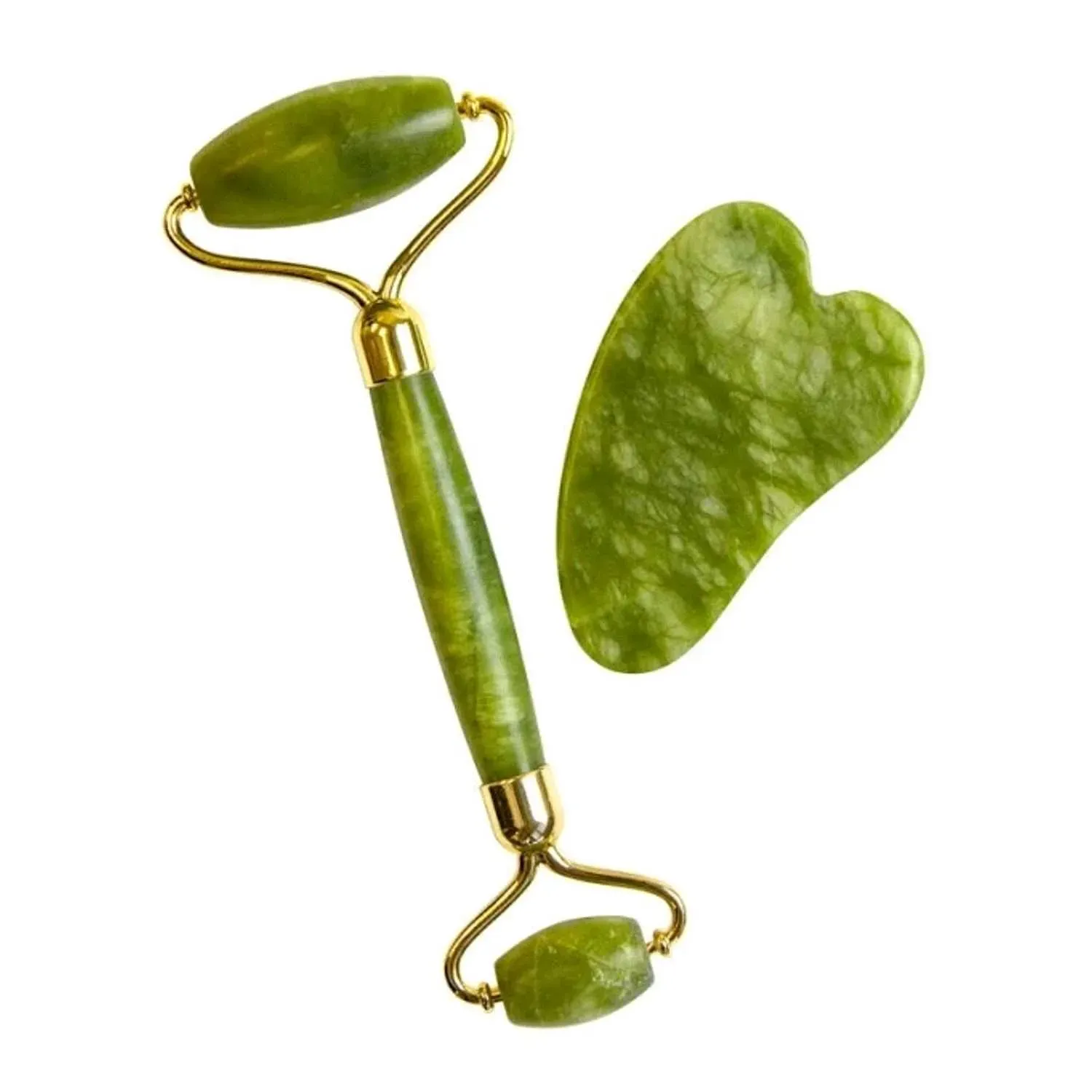 Set Rodillo Facial Cuarzo Jade y Piedra Gua Sha en Caracas