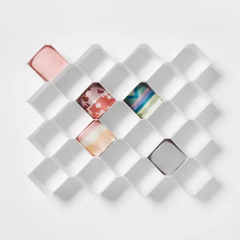 perfume, honeycomb, dumbbell