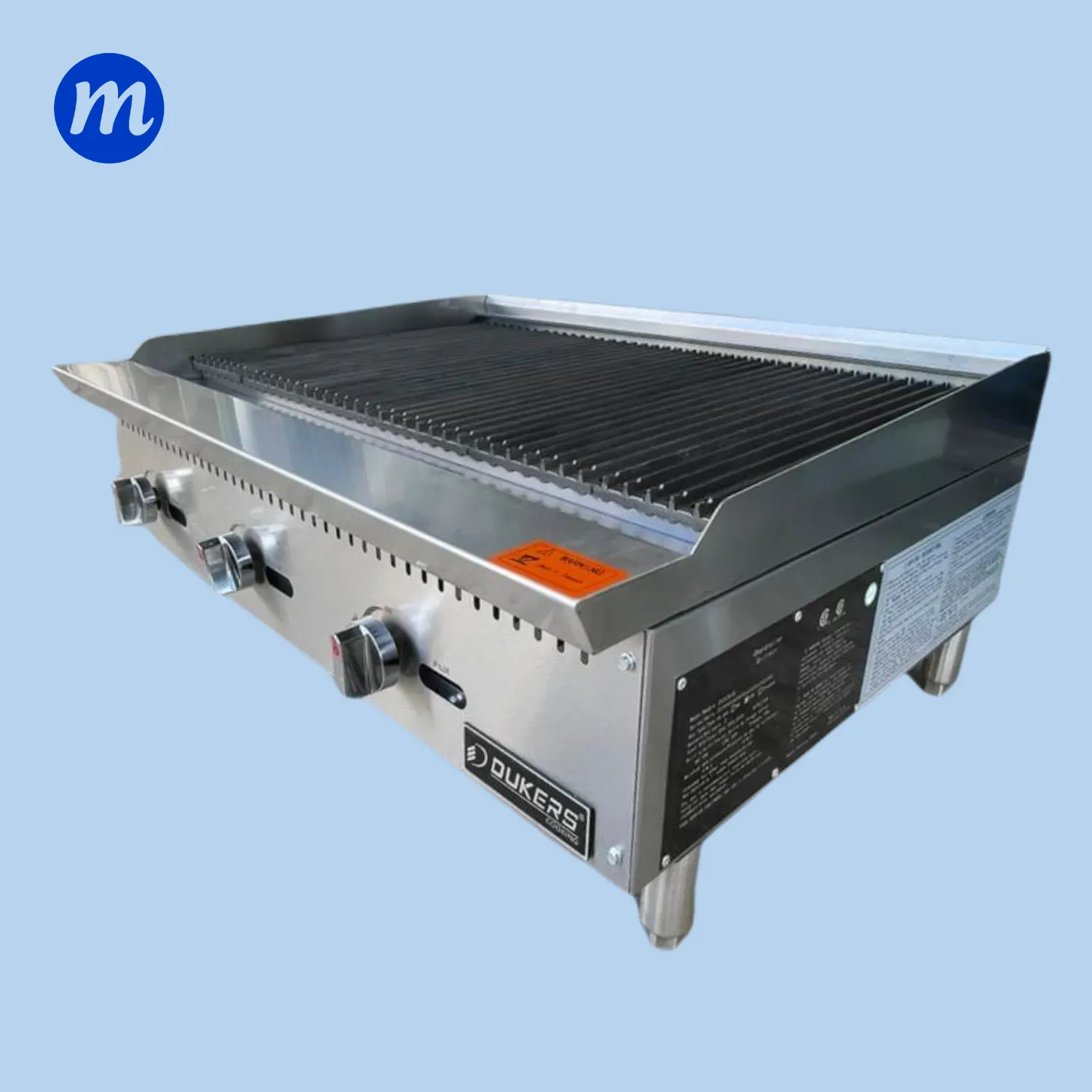 PARRILLERA GRELL 36" A GAS 3 QUEMADORES DUKERS