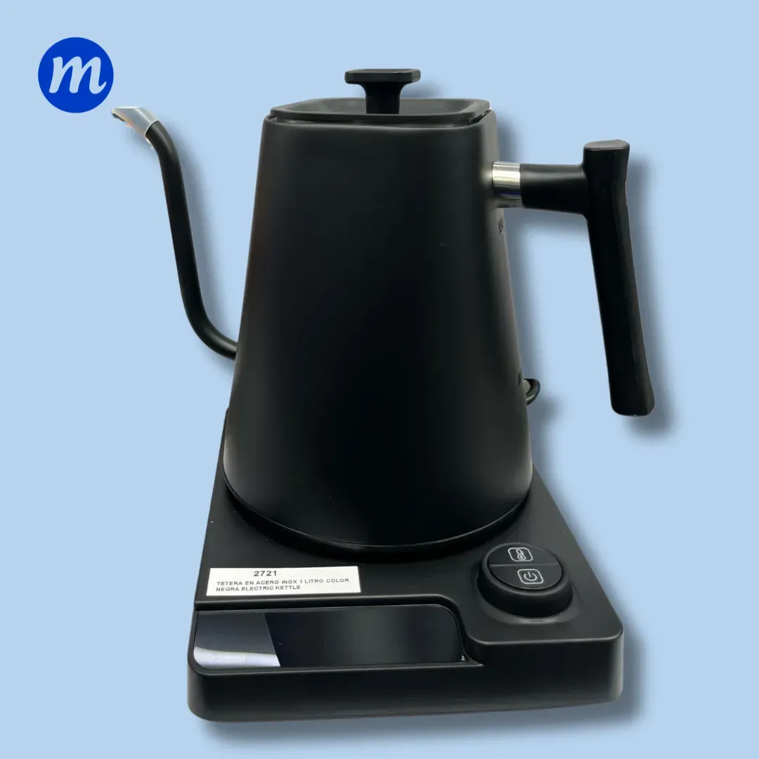 TETERA EN ACERO INOX 1 LITRO COLOR NEGRA ELECTRIC KETTLE