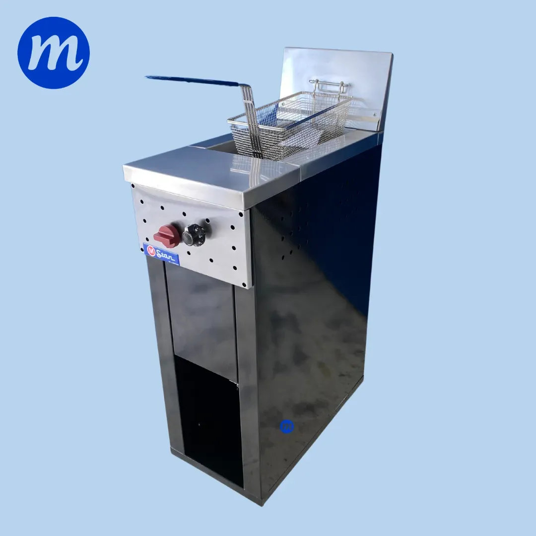 FREIDORA DE PEDESTAL 1 CESTAS 17 LITROS ACEITE 3 LITROS AGUA A GAS PINTADA STAR