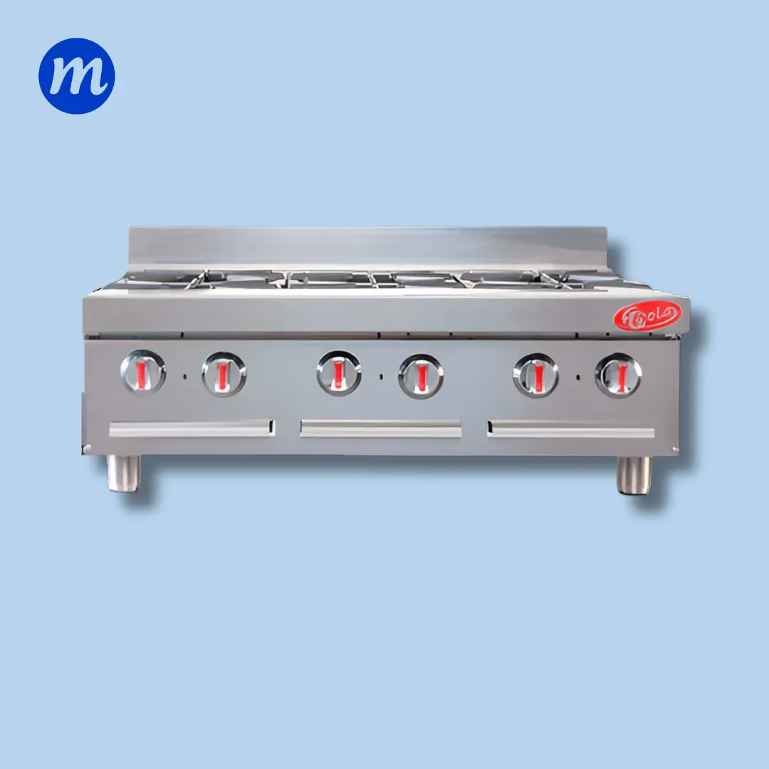 COCINA 6 HORNILLAS CON BASE BOIA