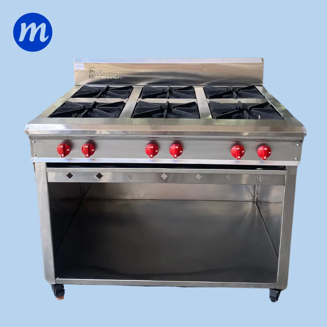 COCINA 6 HORNILLAS CON GABINETE EN A/I MF