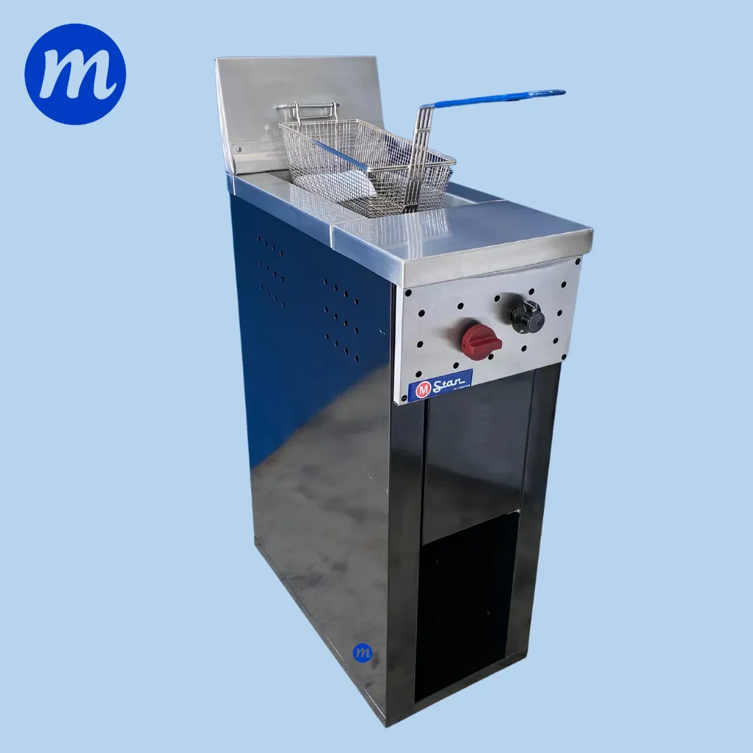 FREIDORA DE PEDESTAL 1 CESTAS 17 LITROS ACEITE 3 LITROS AGUA A GAS PINTADA STAR