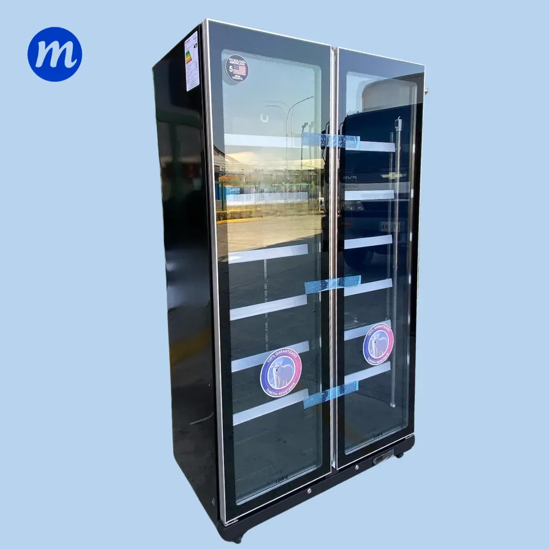 VITRINA 2 PUERTAS BATIENTES 710L UNIDAD 1/3 HP 110V 2PV-780N NEGRA