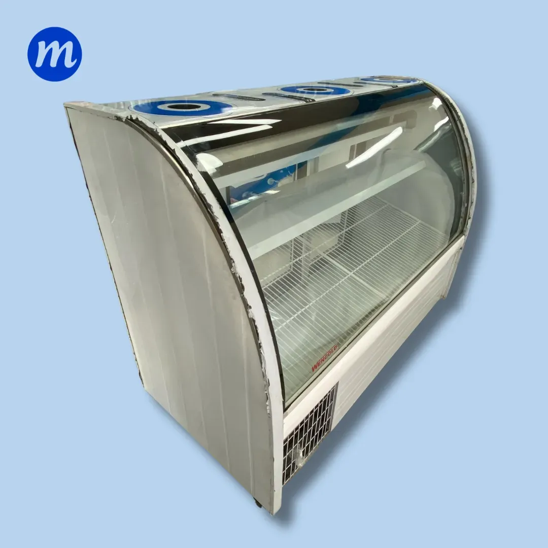 MOSTRADOR CHARCUTERO CURVO 5PIES 1,50MT 1/4HP A/C 110V BLANCO WENCOLD