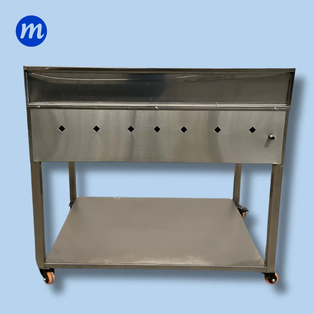 COCINA 6 HORNILLAS ESQUELETICA EN ACERO METAL ACERO