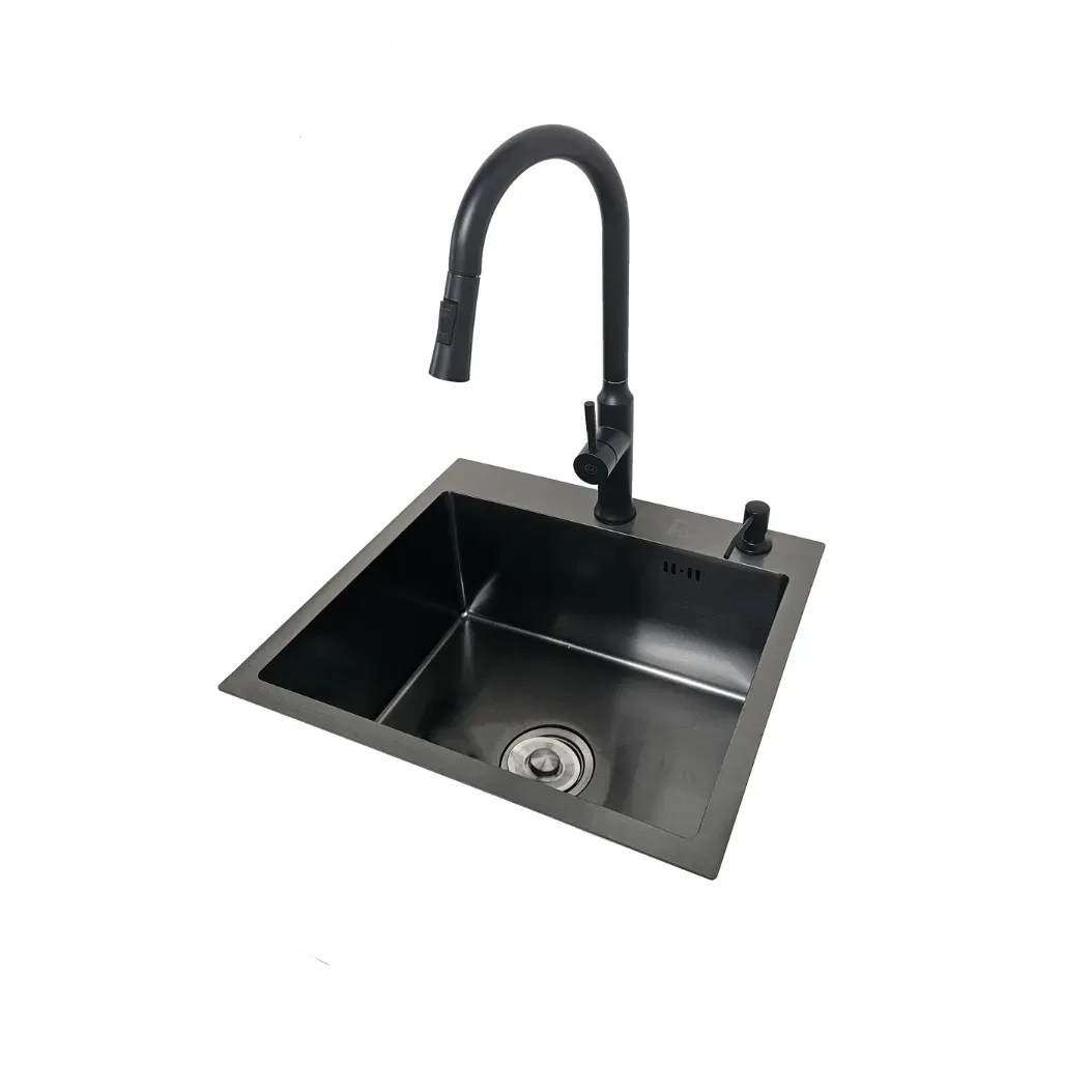 CMB0068 COMBO FREGADERO FIORI 1P + GRIFERIA AVI ESTIRABLE + DISPENSADOR (GPL0841+GPL0346+GPL0152)