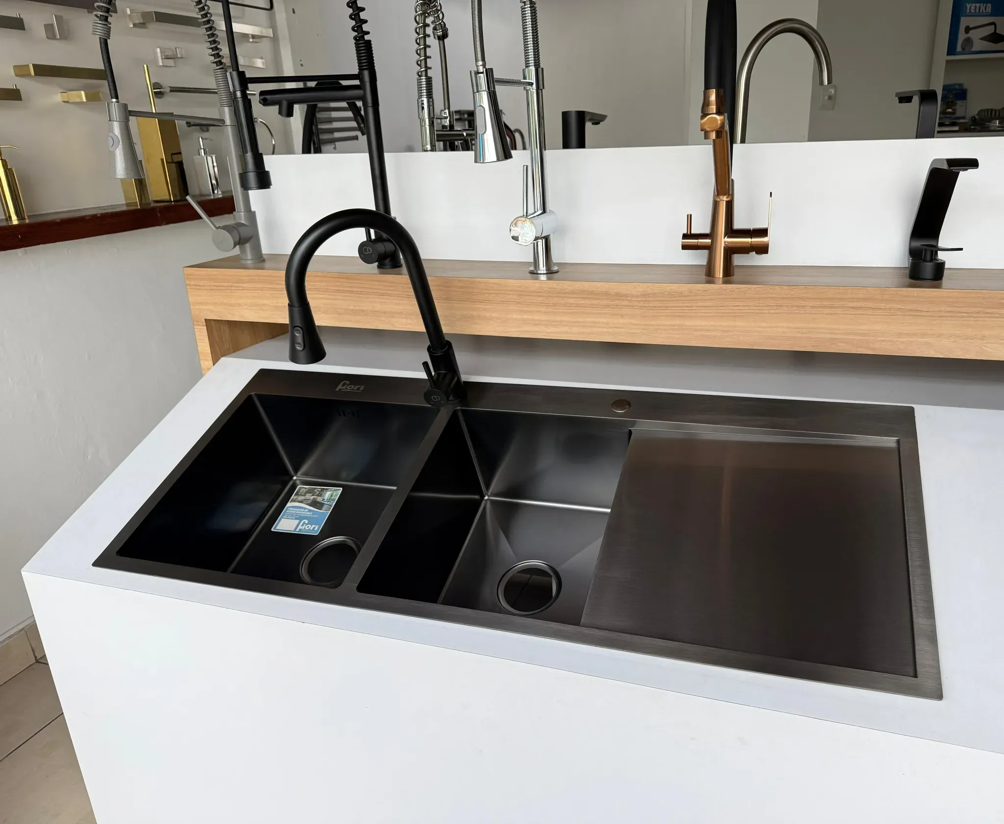 CMB0036 COMBO FREGADERO FIORI 120X50 + GRIFERIA CARDINAL (GPL0192+GPL0183+RPL0006)