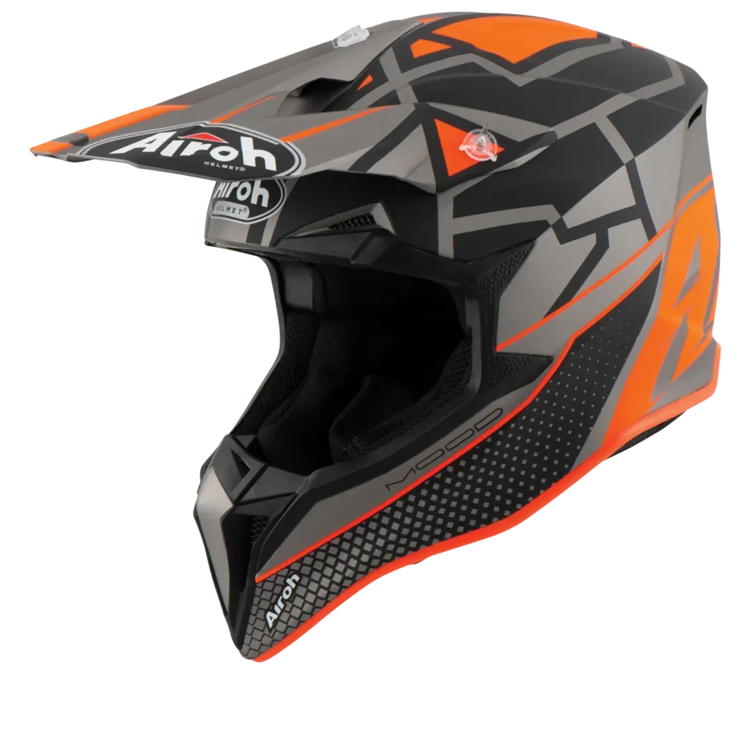 CASCO CROSS-ENDURO AIROH WRAAP MOOD ORANGE MATT