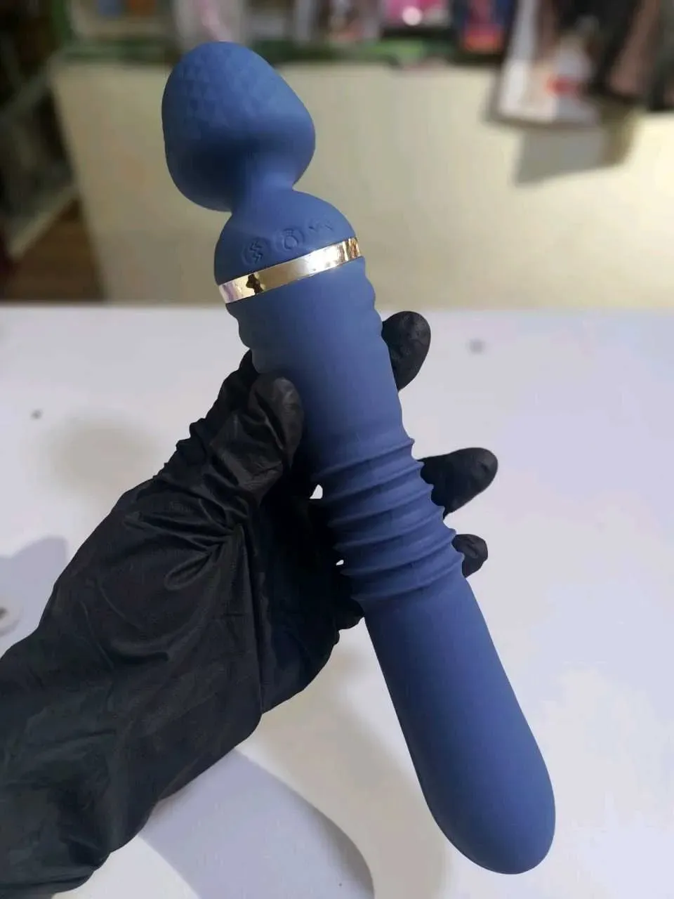 Micrófono vibrador y telescópico Hitachi "Blue" Adam and Eve 💙