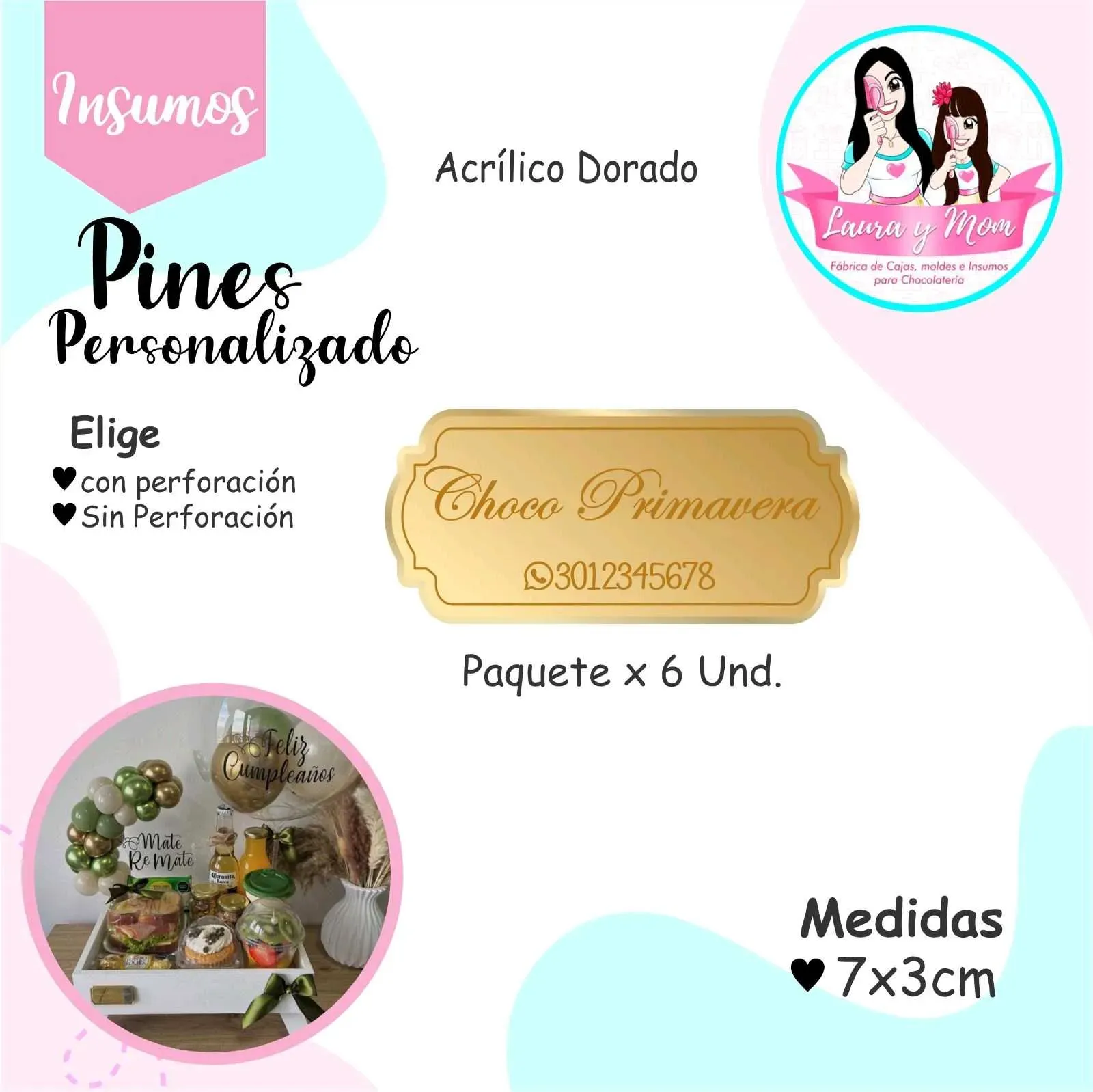 Pines Personalizado 7x3