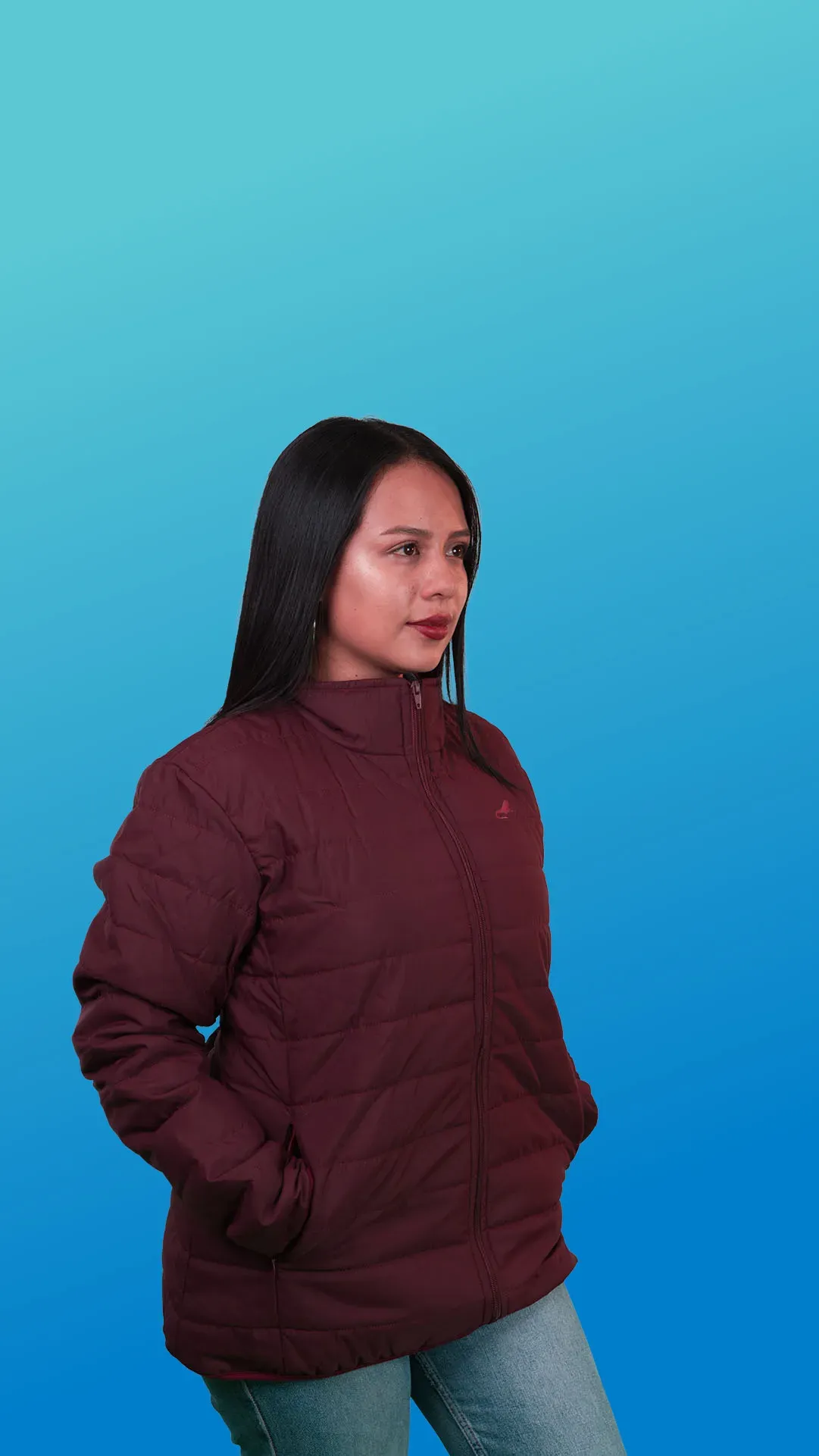 Chaqueta acolchada orión dama Vinotinto