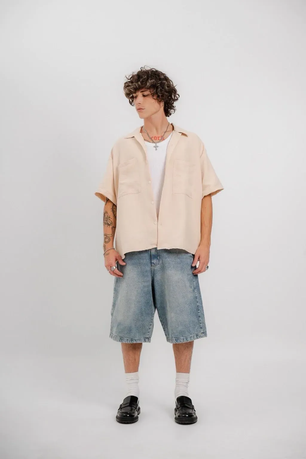 Camisa Boxy Beige lefrance