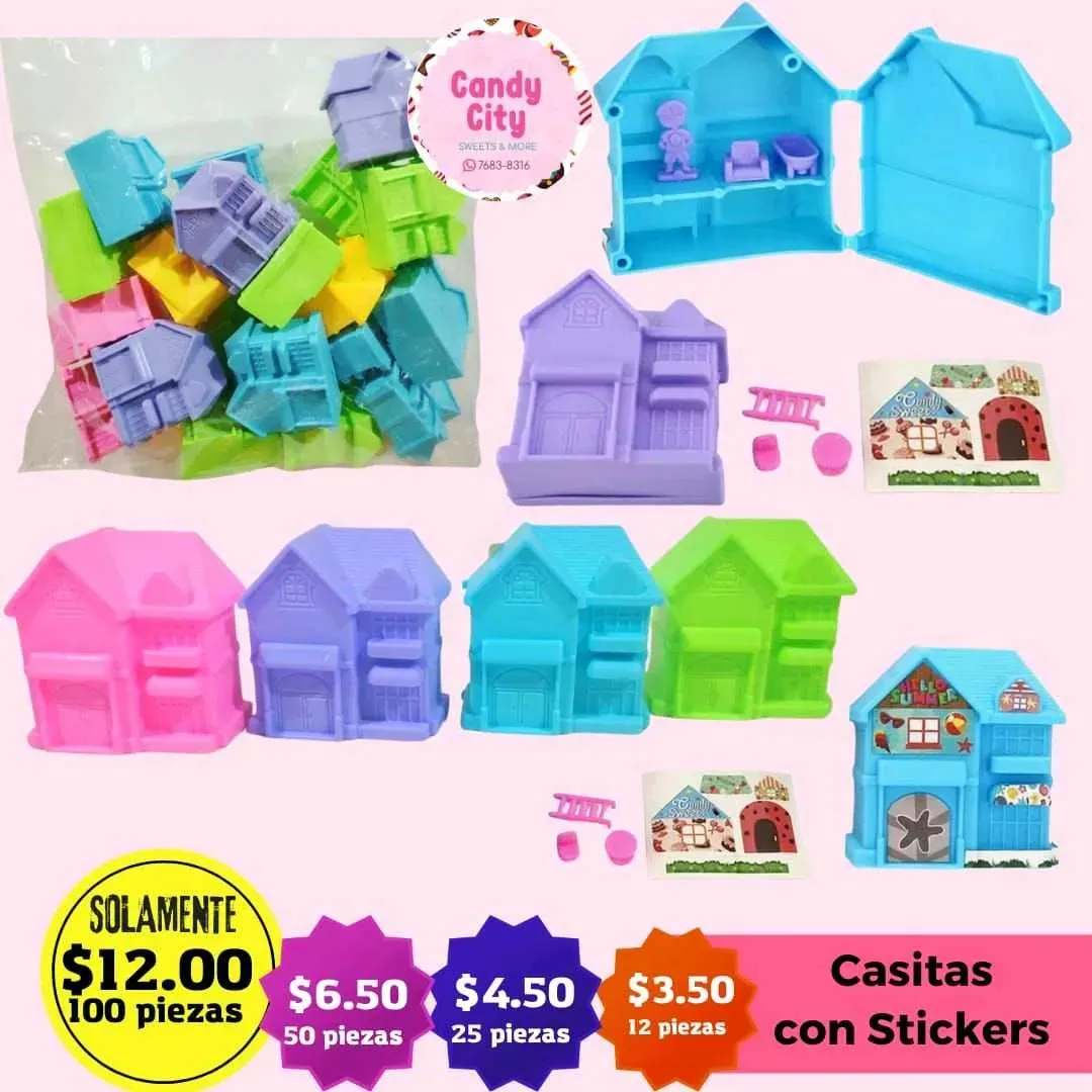 Casitas con Stickers (100 piezas)