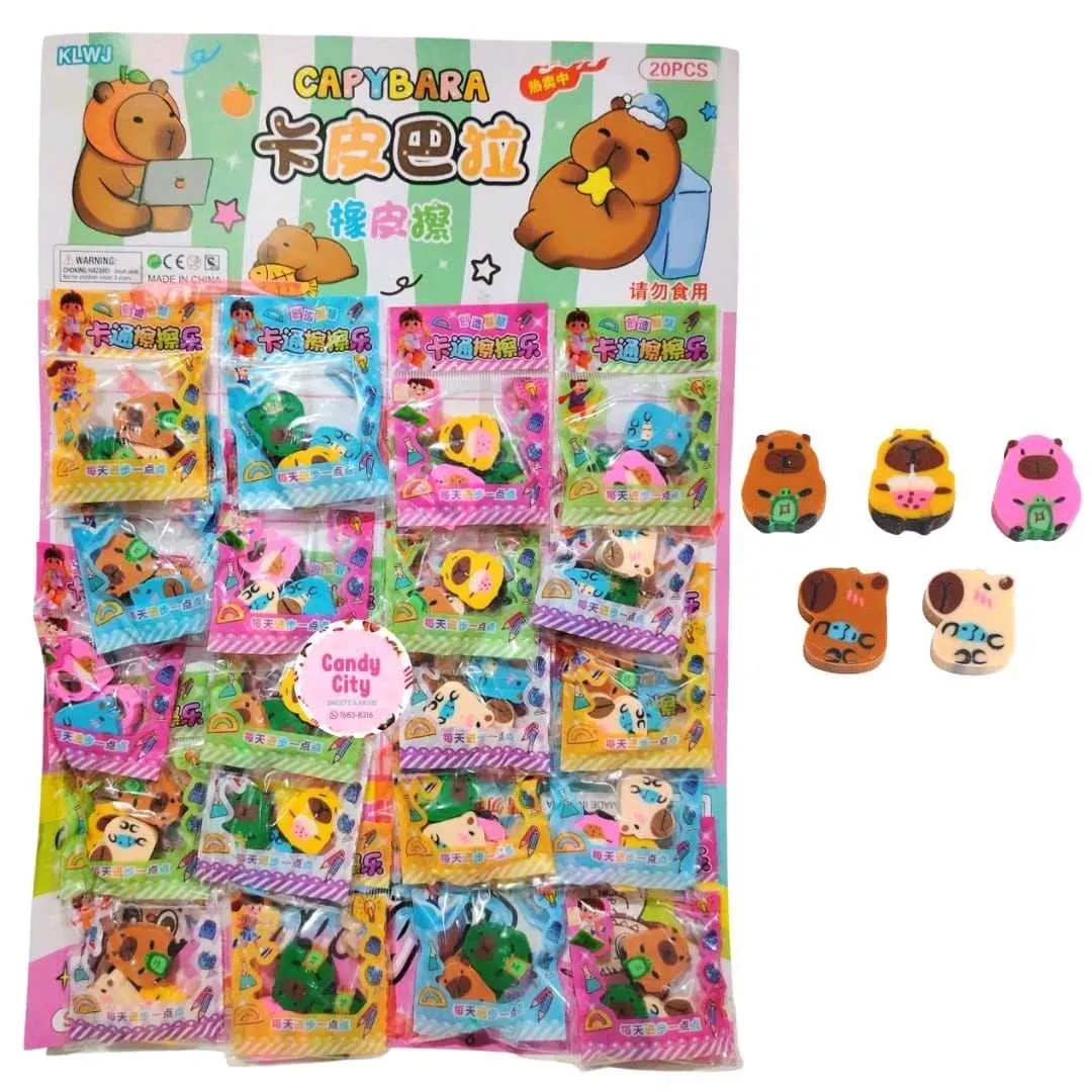 Carton Borrador Kawaii Capibara (20 unidades)