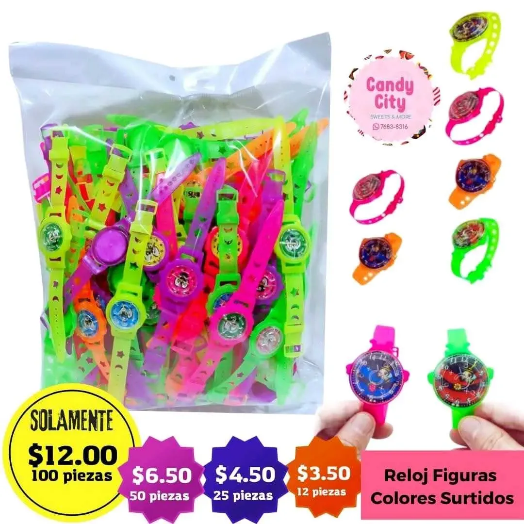 Reloj Figuras Colores Surtidos (100 piezas)