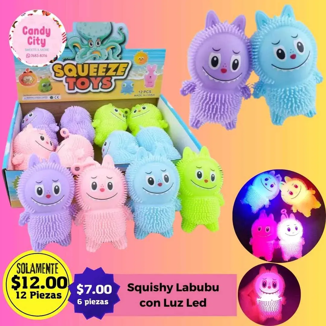 Squishy Labubu con Luz Led (12 piezas)