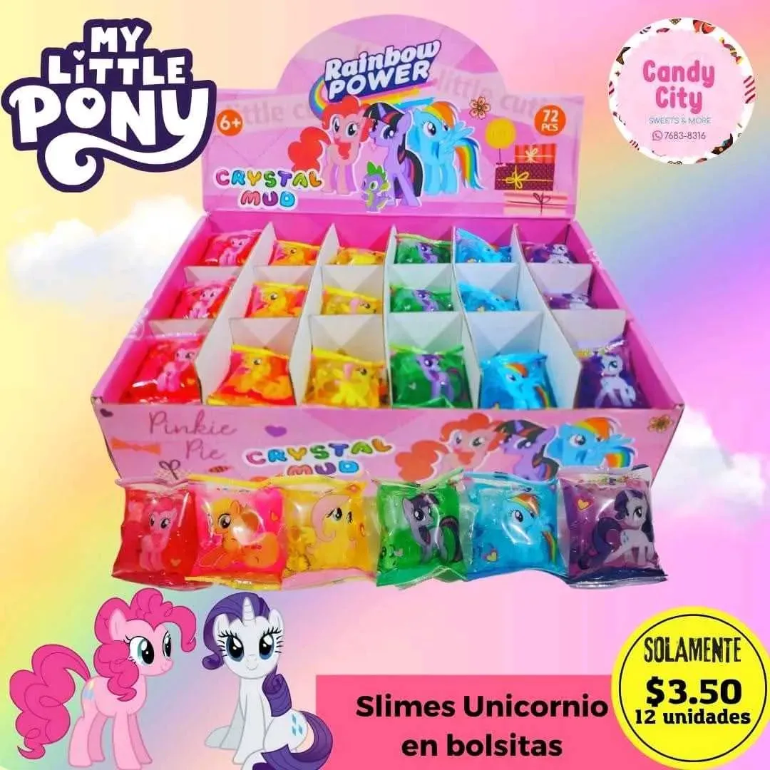 Slime Unicornio en Bolsitas (12 piezas)