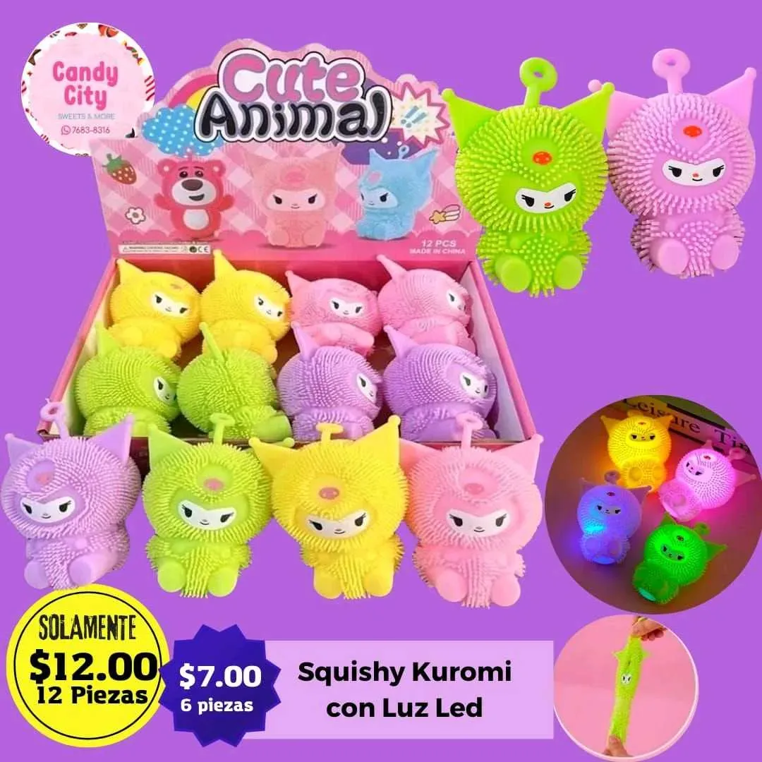 Squishy Kuromi con Luz Led (12 piezas)