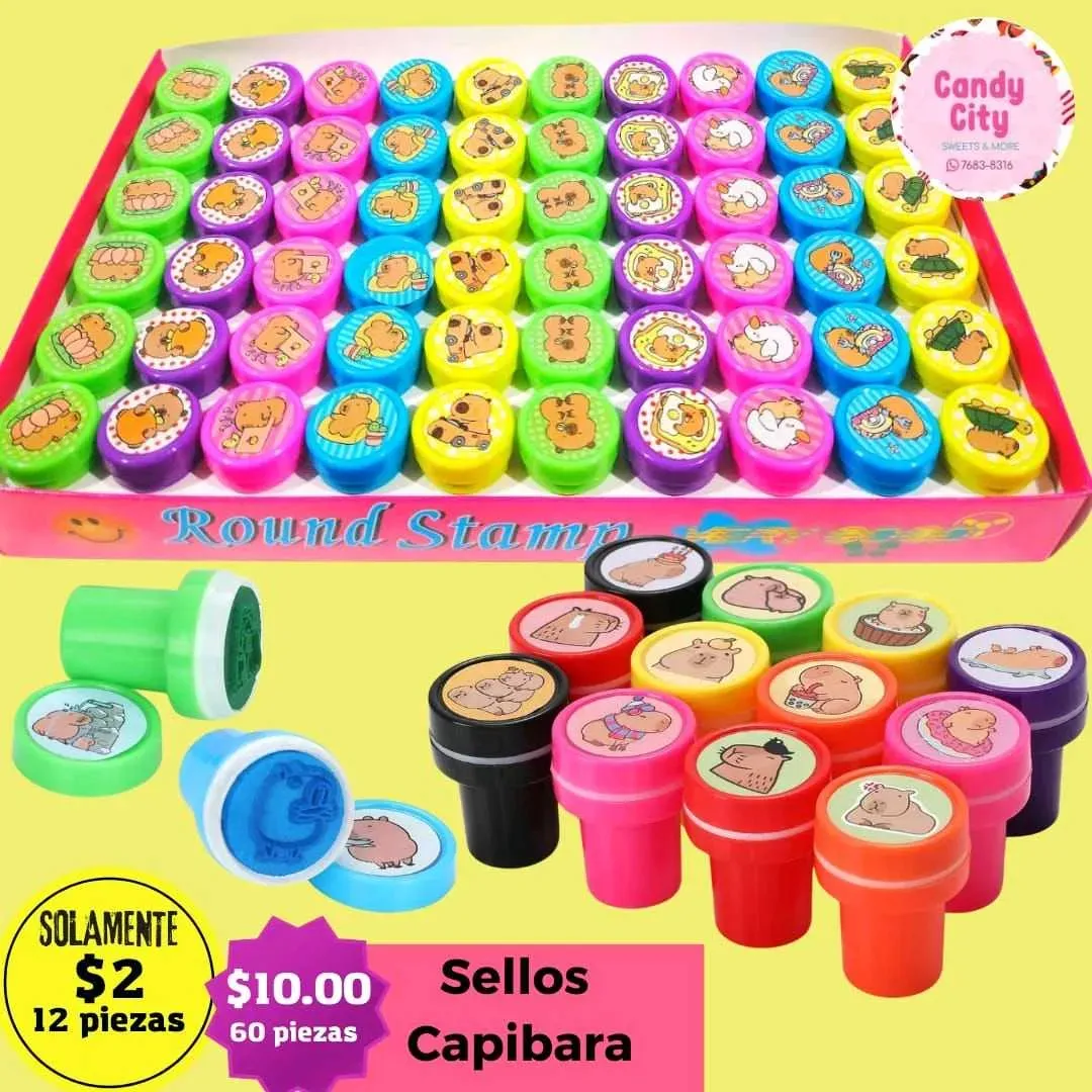 Cajas de sellos Capibara (12 piezas)