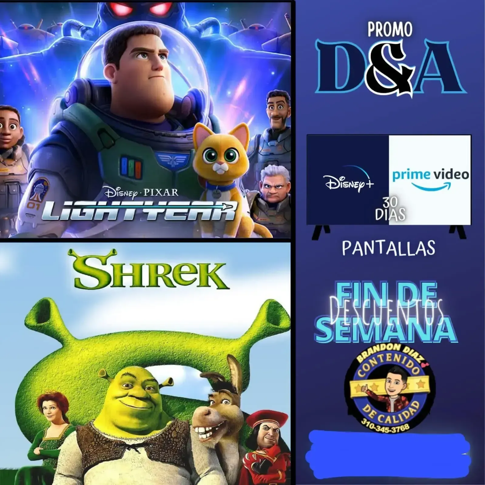 PANTALLA DE DISNEY+SPN Y AMAZON 1 MES