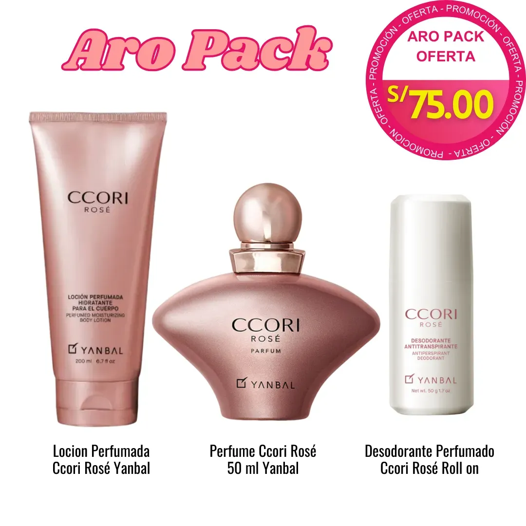 Pack Locion Perfumada Ccori Rosé Yanbal Perfume Ccori Rosé 50 ml