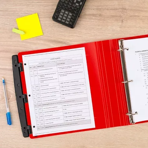 binder, menu, abacus