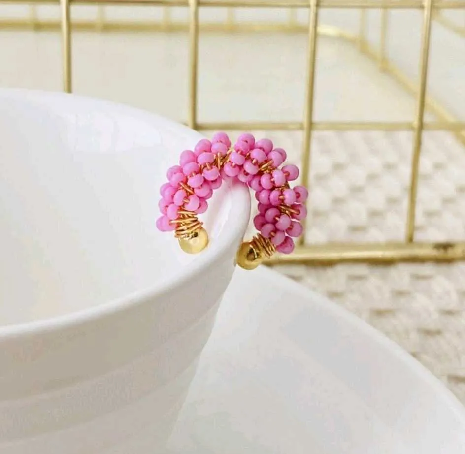 Ear cuff Mostacilla Rosado